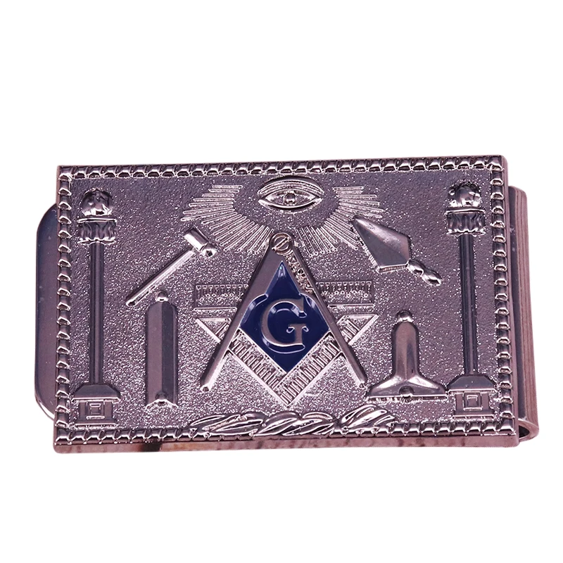 Masonic серебряный металлический зажим для денег Freemason символ бумажник модный мужской Банк аксессуары для кредитных карт Mason украшения с масонской символикой