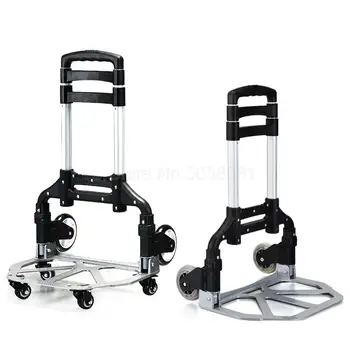 

Household trolley car portable folding trolley luggage cart trailer shopping grocery cart pull cargo truck
