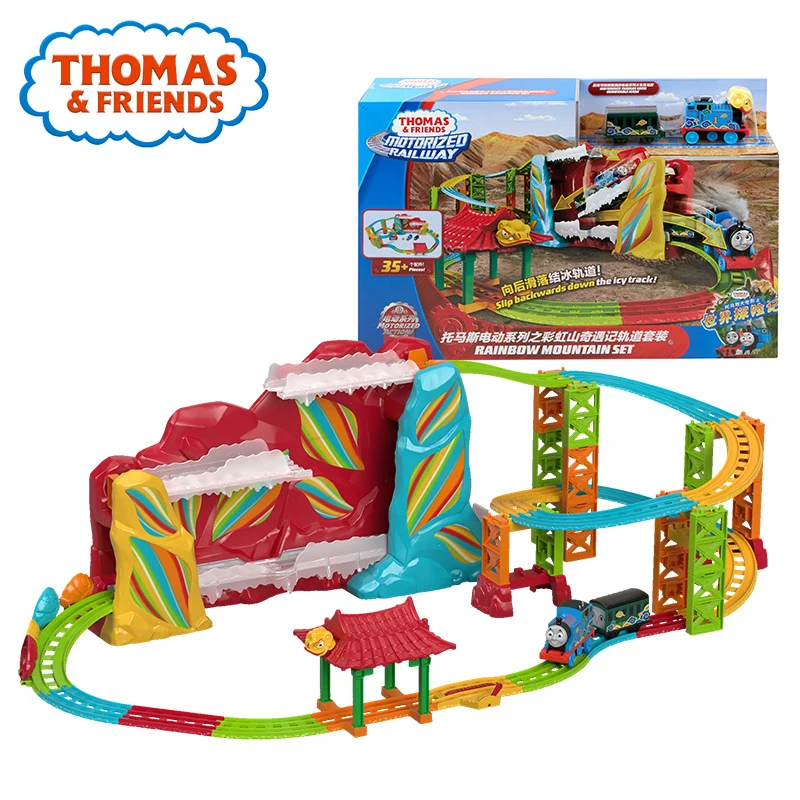 Thomas Friends Train Collectible Railway Set Rainbow Mountain Stunt Builder With Car Brinquedo For Children Christmas Toys Diecasts Toy Vehicles Aliexpress