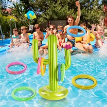 Accessoires gonflables pour piscine en plein air, Cactus, jeu de lancer d'anneau, jouets flottants, fournitures pour fête sur la plage, Bar, voyage