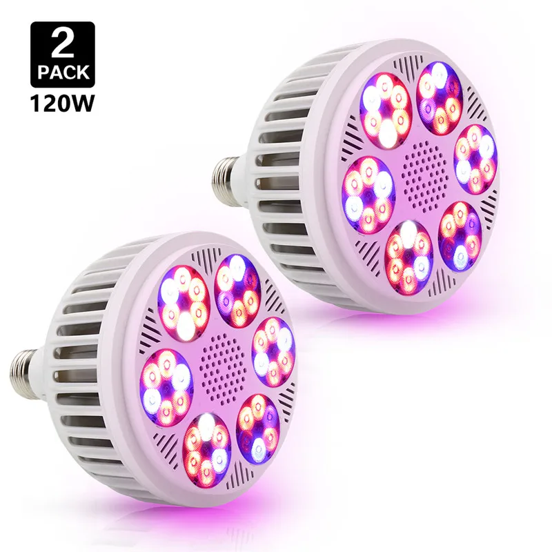 2 pieces 120 Вт полный спектр светодиодный Grow Light 36 светодиодный s COB светодиодный лампы для растения для аквариума семена цветов сад овощная теплица E27 - Испускаемый цвет: 2 pieces
