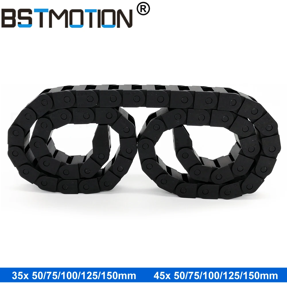 Plastic Opening Drag Transmission Cable Chain 35x50 35x75 35x100 35x125 45x50 45x75 45x100 45x125 55 Wire Carrier End Connector