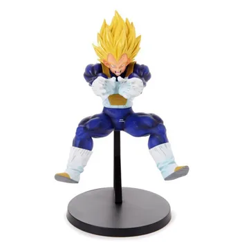 

6" Anime Dragon Ball Z Super Saiyan Unique Skill Vegeta Golden Cat Sticker Original Version PVC Action Figure Toy BOX 16CM X876