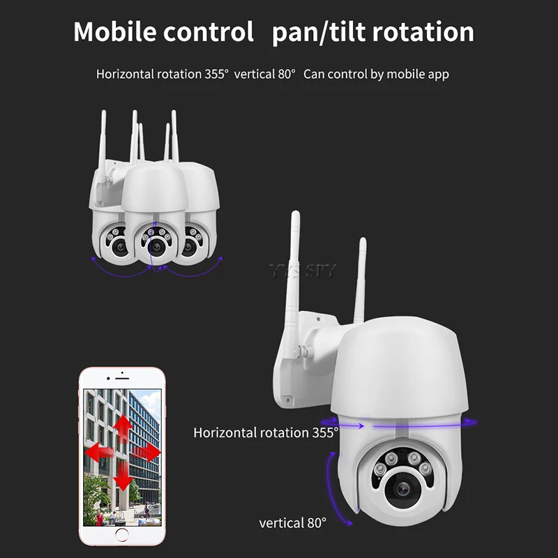 Waterproof IP Cam Wifi PTZ CCTV 3D Camera 2MP HD Video Surveillance Outdoor Home Security Infrared IR Night Vision Dome Camera