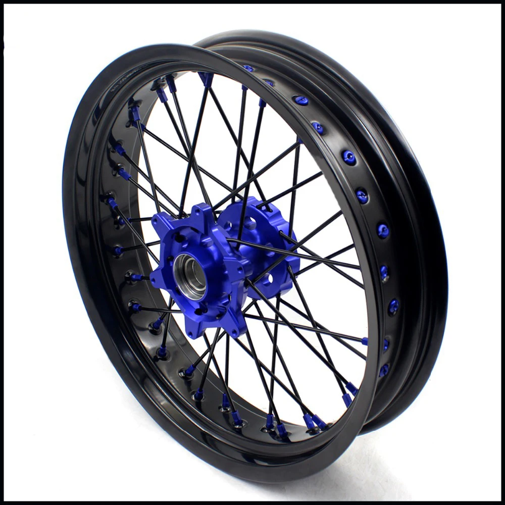 3 5/5 0 комплект ободов Supermoto Wheels Supermotard для HUSQVARNA FE FC TE TC 125CC 450CC 2014 2019 синяя соска