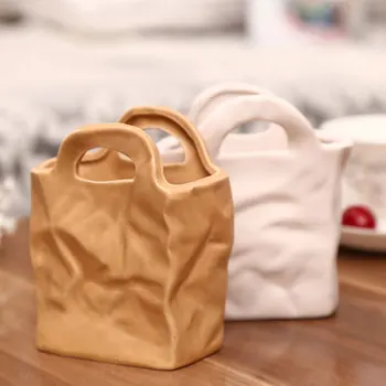 

Paper Bag Shaped Flower Pot Creative Plant Pot for Home Decor Cute Flowerpot P7Ding