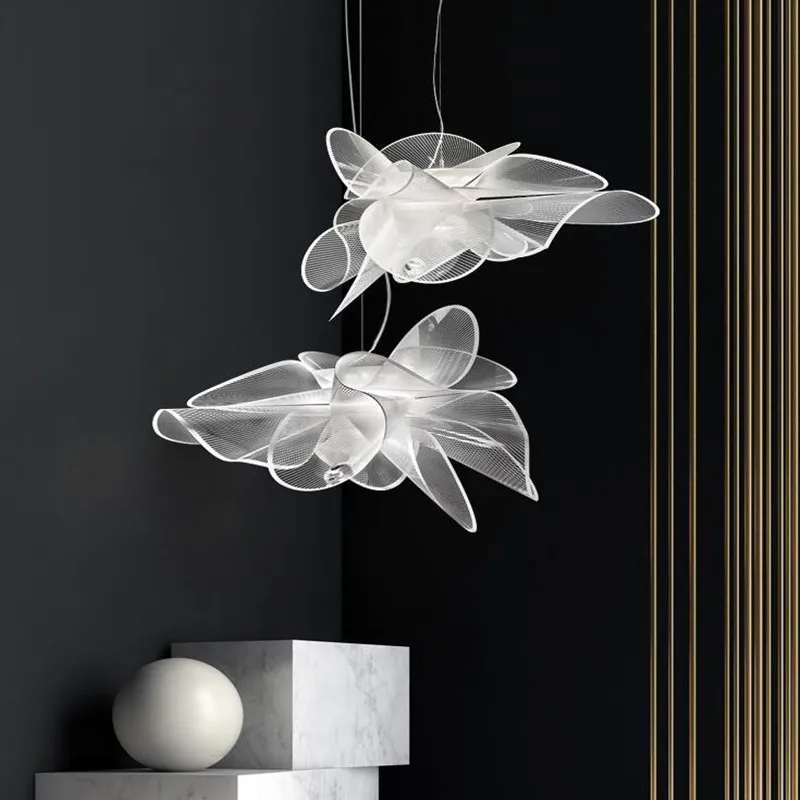 

Пост-модерн дизайнерский прозрачный цветок подвесные светильники Nordic спальня теплый подвесной светильник столовая гостиная домашний Декор Светильник