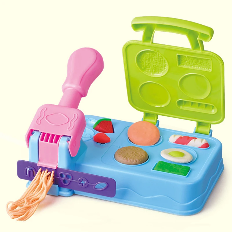 Skup Dzieci glina kolorowa kreatywna Playdough DIY Hamburger plastelina maszyna do makaronu stożek formy kuchenne zestaw zabawek Handmade chmura szlam