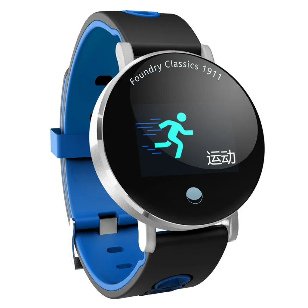 Умные часы Y6plus с цветным экраном для измерения кровяного давления, кислорода в крови, сердечных сокращений для Ios, Android, Xiaomi, 4 цвета#20 - Цвет: Blue