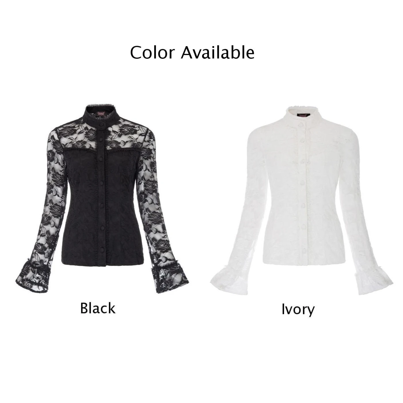 Женская винтажная рубашка с воротником стойкой SD Готическая кружевная в стиле