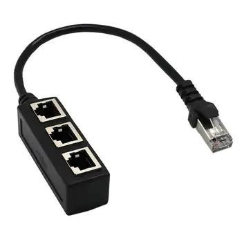 

Ethernet Network Extension Cable Excellent Craftsmanship Well Durability RJ45 1 Male to 3 Female Connector Adapter