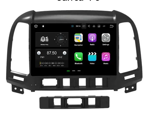 

9" Octa core IPS screen Android 9.0 Car GPS radio Navigation for Hyundai Santa Fe, Inokom Santa Fe 2007-2012 with 4G/Wifi