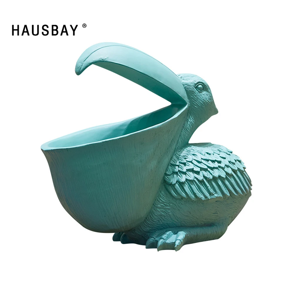 

Resin Pelican Statue Nordic Bird Figurines Creative Key Snacks Storage Box TV Cabinet Living Room Decoration Ornaments D117