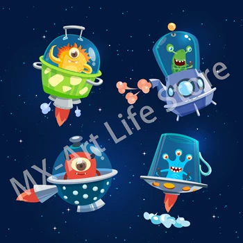 

UFO ET Aliens Metal Cutting Dies Special Airship Doll Stencil Embossing DIY Scrapbooking Card Decoration Dies