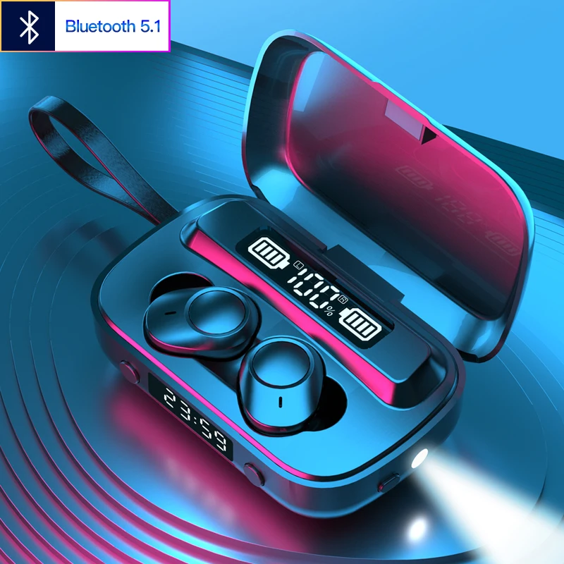 Беспроводные наушники TWS Bluetooth 5 1 2000 мАч Зарядка 9D стерео спортивные