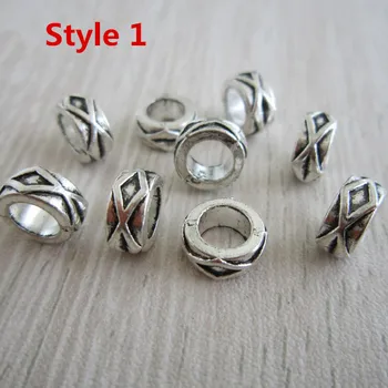 

10pcs-30pcs Tibetan silver viking rune hair braid dread dreadlock beard Beads rings tube for hair women men Accessories