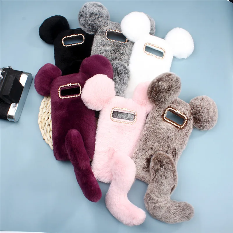 Warm S10 Case For Samsung Shockproof Fur S10E Cover Rhinestone Diamond Crystal Coque Galaxy Plus Funda | Мобильные телефоны и