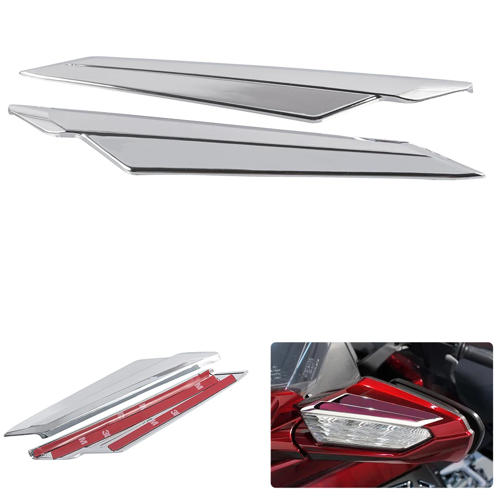 

Chrome Motorcycle Mirror Accents Upper Front Trims ABS Plastic Accessories for Gold Wing GL1800 2018-2020