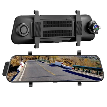 

9.66 Inch Mirror Dash Cam Press Full Sn ; 1080P 170° Full Hd Front Camera;1080P 140°Wide Angle Full Hd Rear View Camera;Time