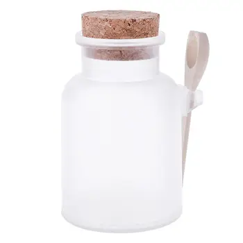 

Scrub Scrub Bath Salt ABS Bottle Sealed Jar Wooden Spoon Soft Cork Storage Stopper Bottle Frosted Seal Bottle Refillable Mask