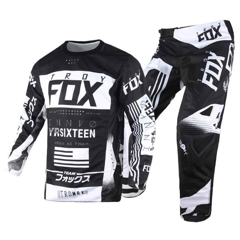 black and white dirt bike gear