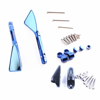 

For Kawasaki Ninja ZX6R 2009 2010 2011 Motorcycle Aluminum Rear View Side Mirrors Blue