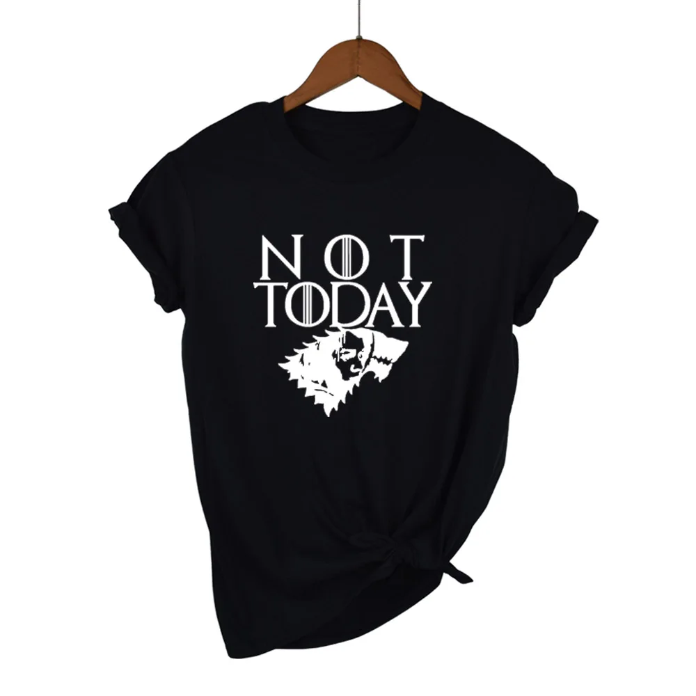 NOT TODAY Ария Старк Игра престолов футболка безликая женская плюс размер летние