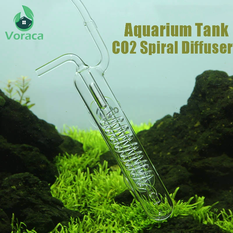 1pc Aquarium Tank Co2 Diffuser Spiral Glass Bubble Counter Atomizer ...