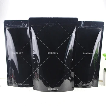 

100pcs Heat Seal Zip Lock Package Bags Aluminum Foil Mylar Tear Notch Matte Black Stand Up Bag Wholesale