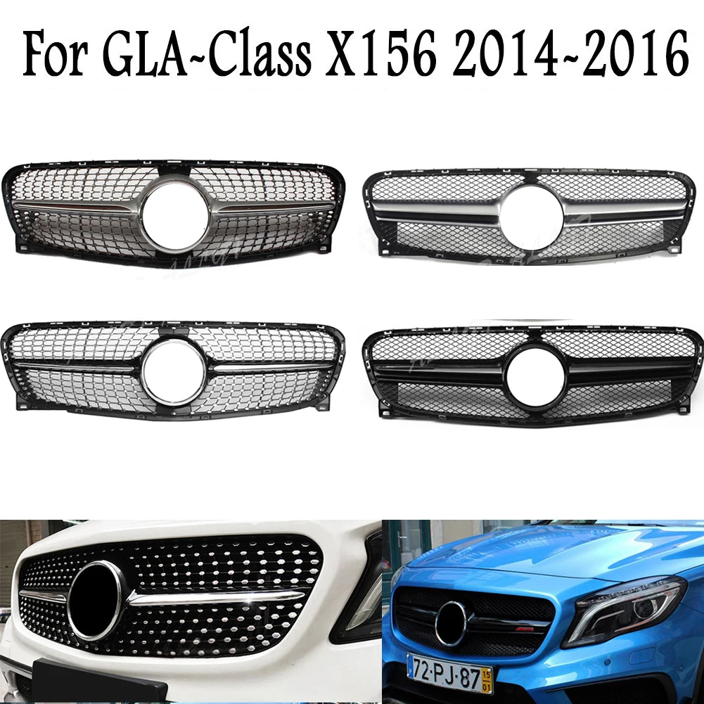 Передний гоночный заготовка бампер решетка верхняя Facelift грили для Mercedes Benz GLA- Class