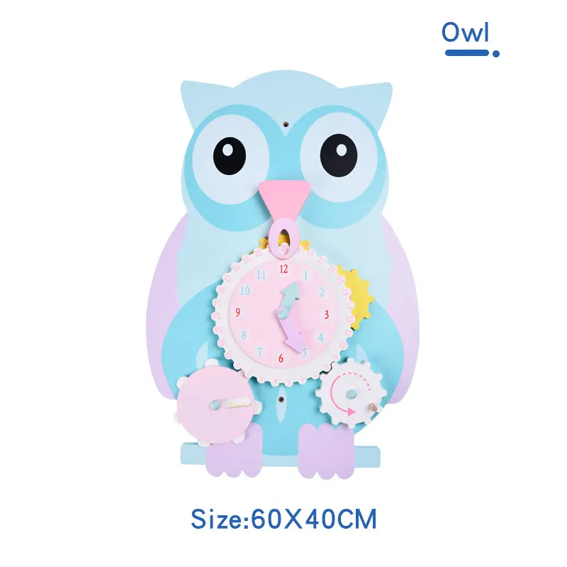 Owl Деревянные игрушки Монтессори, детские животные, музыкальный календарь, часы, время, познание, дошкольные развивающие Обучающие приспособления, игрушки для детей - Цвет: Owl