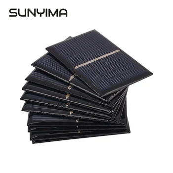 

SUNYIMA 10Pcs Polycrystalline Solar Panel 2V 0.13A Power Charge Module 58*38mm Portable Mini Solar Cell for DIY Battery Charger