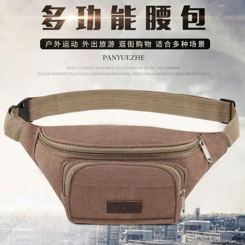 

Wallet Men's Practical Wearable Canvas Bag Mobile Phone Waist Bag Large Capacity Multifunctional Bag Women's Business Money Mini