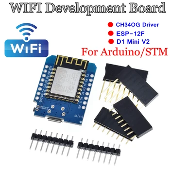 

ESP8266 ESP-12 ESP-12F CH340G CH340 V2 USB WeMos D1 Mini WIFI Development Board D1 Mini NodeMCU Lua IOT Board 3.3V With Pins