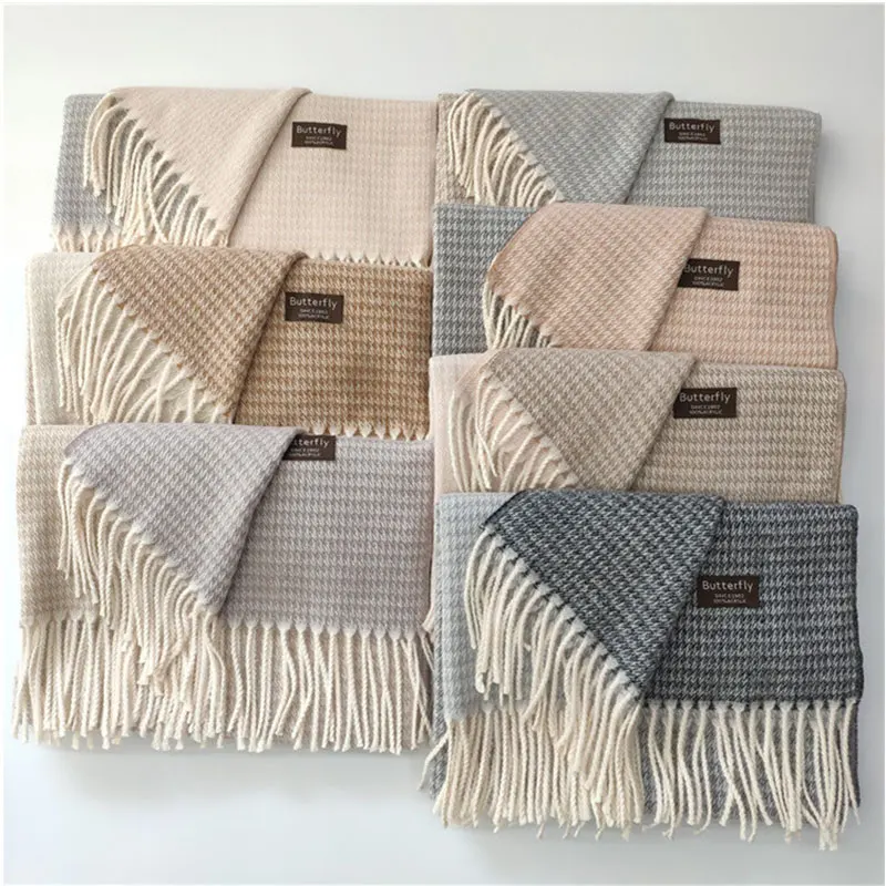 Skup 2019 zima modalne uczucie dzianina kaszmirowa szalik kobiety jedwabne szale okłady Femme luksusowe wełny Pashmina Stole panie koc Cape