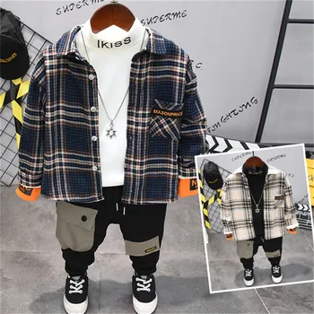 

Boy Tracksuit Clothes set Kids Spring Autumn Cotton School Uniform Sport Suit Boys Clothing Sets 2 3 4 5 6 7 Year Boys 3pcs Set