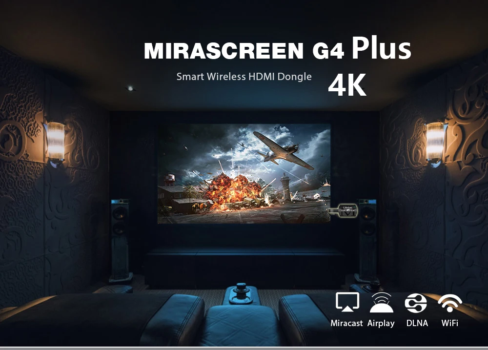 MiraScreen G4 PLUS 4K 5G ТВ-палка в реальном времени видео зеркальное отображение Anycast ключ приемник 5G ТВ-палка WiFi Miracast Airplay DLNA