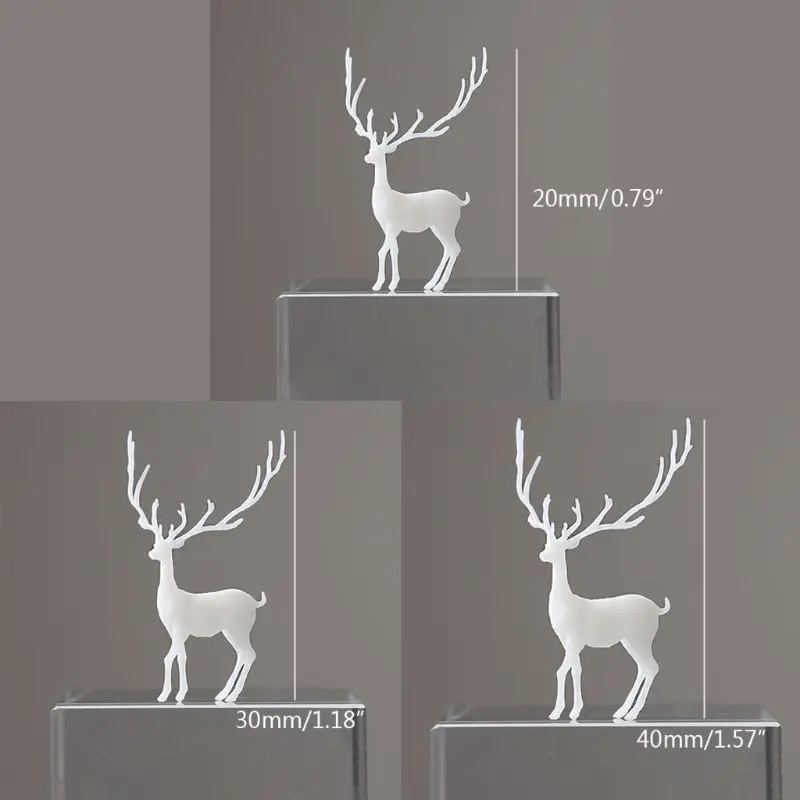 3Pcs Silicone Mini Elk Deer Modeling Resin Mold Resin Jewelry Fillings Art Craft 