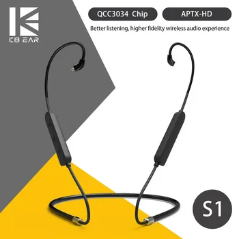 

KBEAR S1 Bluetooth 5.0 Upgraded Earphone Cable Wireless 2PIN/TFZ/MMCX earbuds cable APTX-HD tech KBEAR KS2 KB04 TRI I3 I4