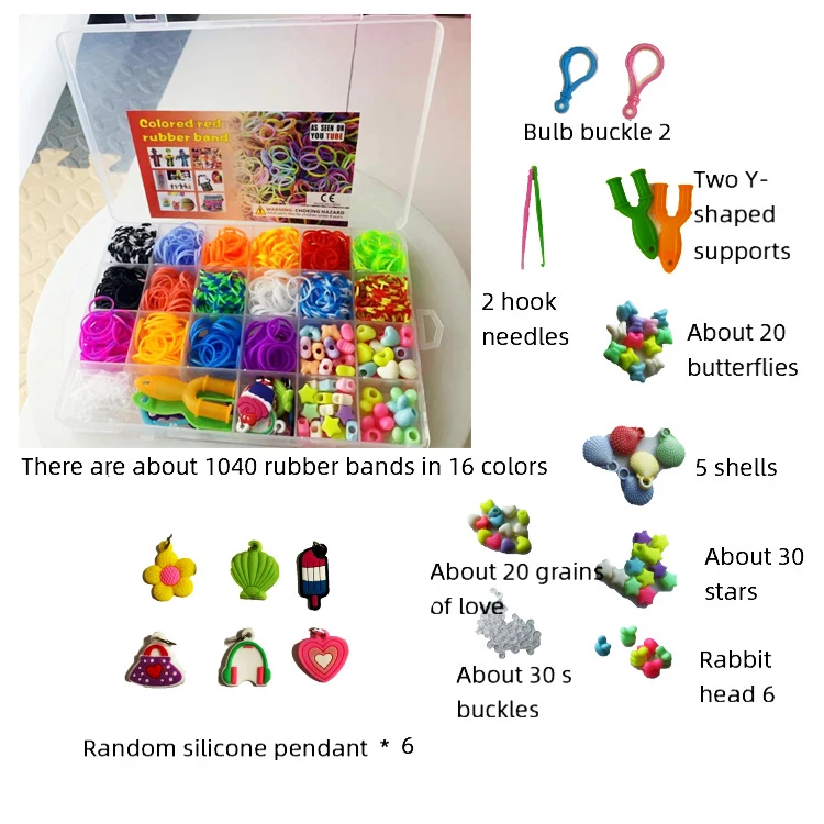 Toys World Shop 11500+ Rainbow Loom Bands Mega Refill Kit ? Rubber Band Bracelet  Kit For Kids ? 10500 Premium Crazy Loom Rubber Bands, 30 Charms, 5 Hooks,  250 Beads, 550 Clips ?