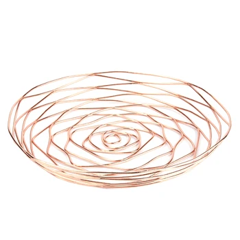 

Bread Storage Luxury Wrought Iron Home Fruit Basket Vegetable Desktop Display Geometric Holder Living Room European Style Drain