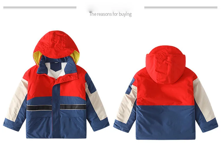 Boys Winter Coats Kids Jacket for Boys Hooded Thick Fleece Outerwear Teenage Children Down Jacket Kids Clothes Outfits 12 Years