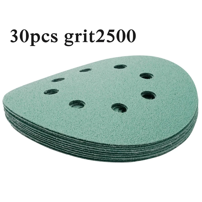 Green Sanding papers 30pcs Disc.Flocking.Dry Wet 2500 grit Woodworking