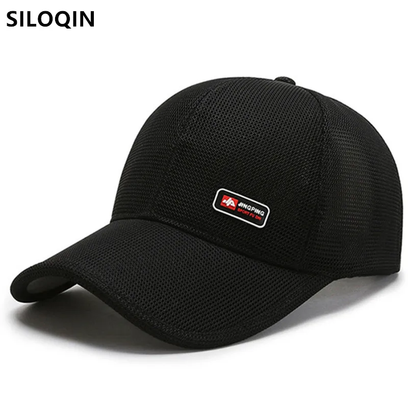 

SILOQIN Snapback Cap Summer Men Women Breathable Mesh Cap Simple Casual Baseball Caps Adjustable Size Fashion Couples Sports Cap