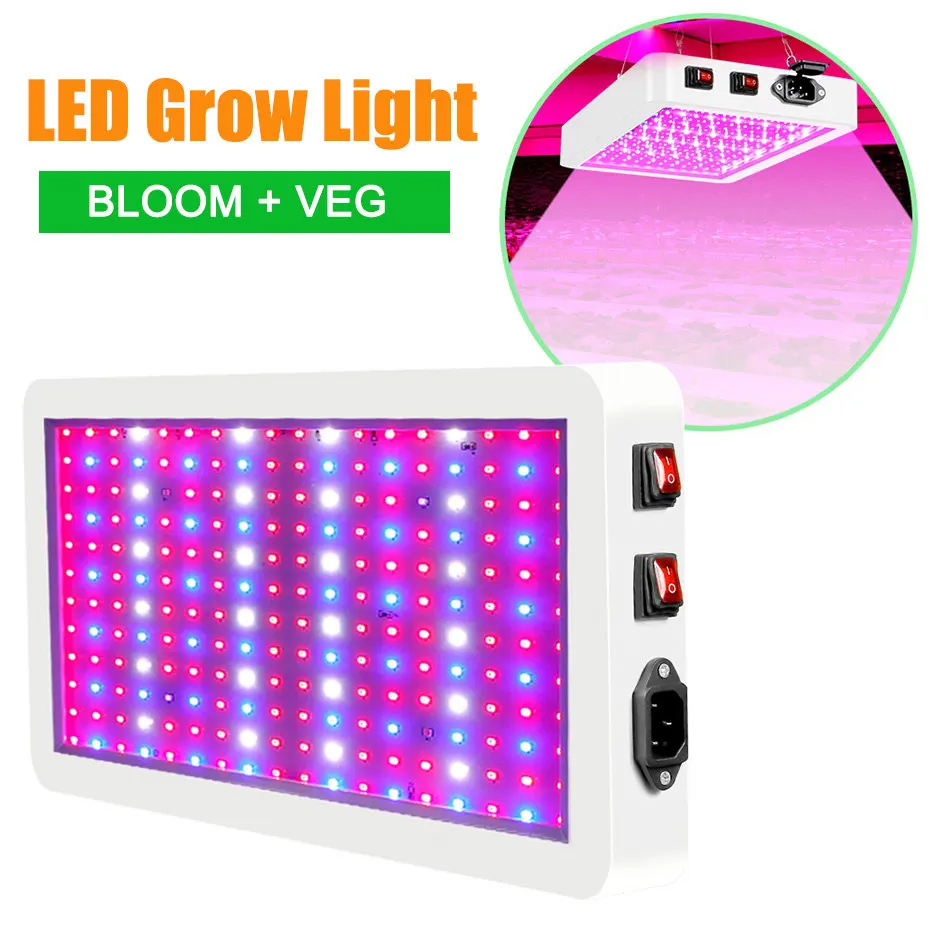 

100W 200W Grow Light LED Full Spectrum Indoor Hydropon Plants Lamp 390nm-730nm Waterproof Phytolamp Red+Blue+White+IR+UV+Orange