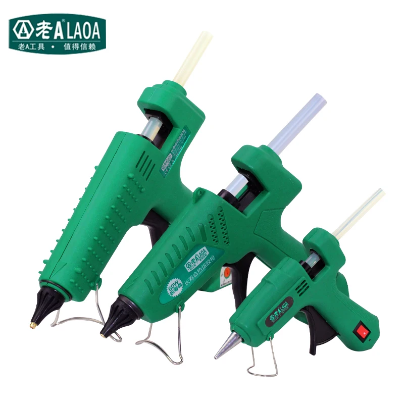 LAOA 25W/60W/100W/150W Hot Melt Glue Gun Professional pistolet a colle Mini For Metal/Wood Working Stick Paper Hairpin PU Flower excavator parts for wheel digging modified clamping clamping wood grabber 4 button joystick handle glue iron grabber free shippi