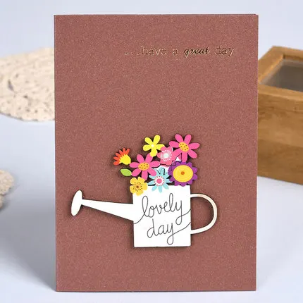 style 3 Vintage woodcut patch mini greeting card Children's day birthday thank you card 93x129mm Holiday universal greeting cards - Цвет: style 3