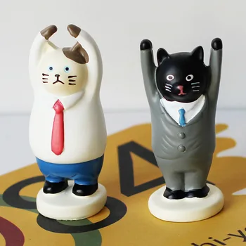 

1PC Japanese Style Cartoon Cat Miniature Figurines Micro Landscape Ornaments Fairy Garden Resin Crafts Supplies Home Decoration