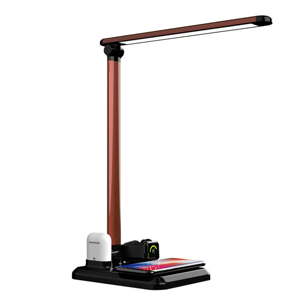 

4-in-1 wireless charger LED desk lamp multi-function LED desk lamp for iPhone Airpods 5W touch desk lamp