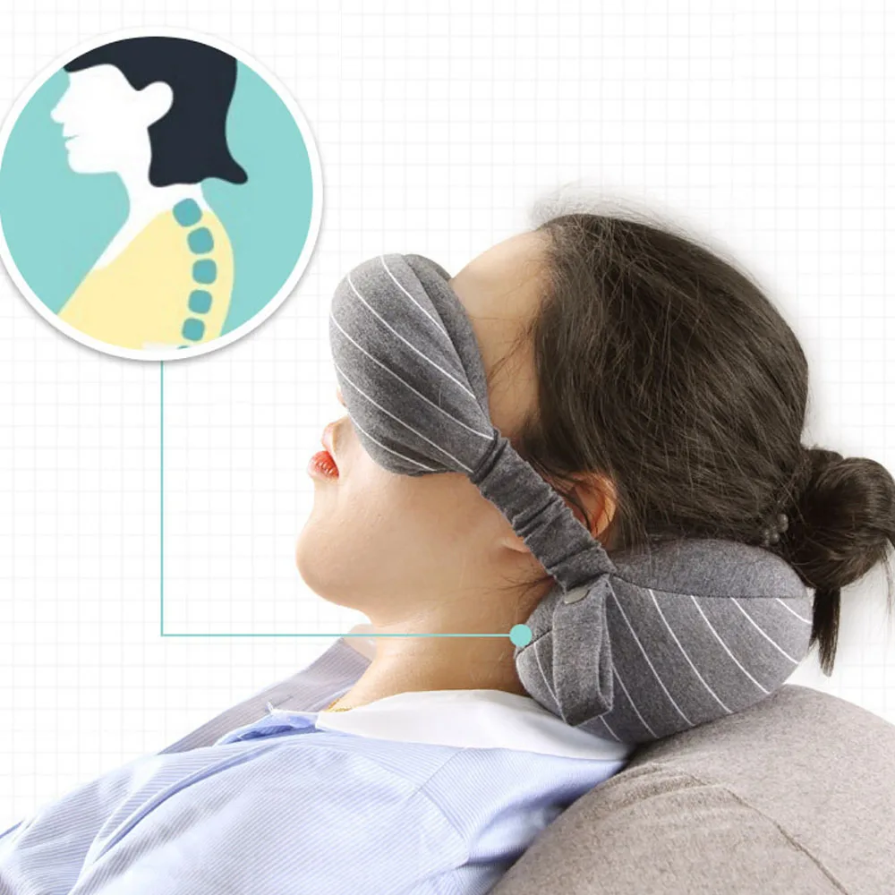 

2 In 1 Eye Mask Neck Pillow U Type Pillow Eye Protection Eye Mask Neck Pillow Office